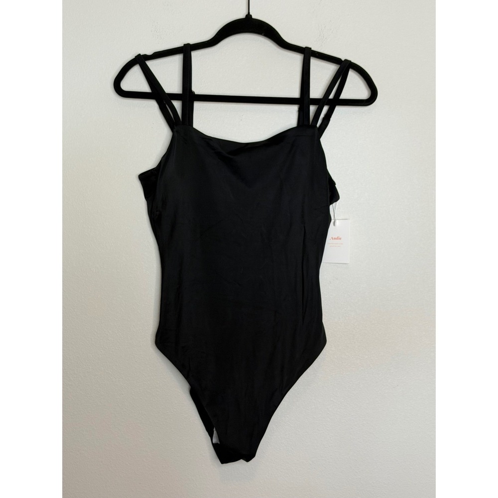 Andie The Rockaway One Piece Swimsuit‎ Black Double Strap AO261-BLK Women's M